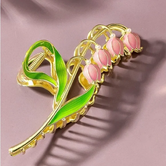 Bellflowers Enamel Flower Hairclip - Picture 4 of 4